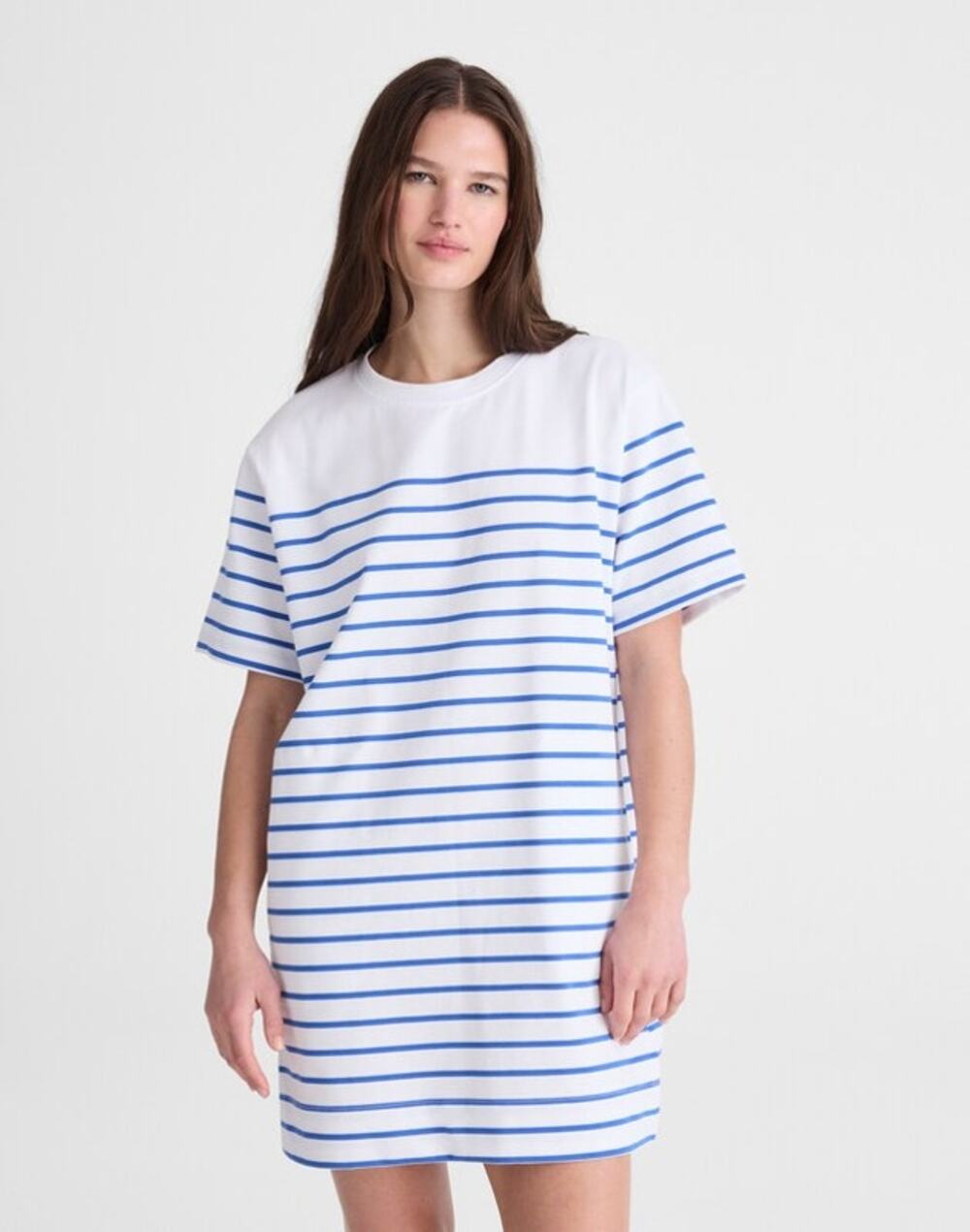 NWT Madewell Crewneck Mini T-Shirt Dress in Retro Blue size Small
